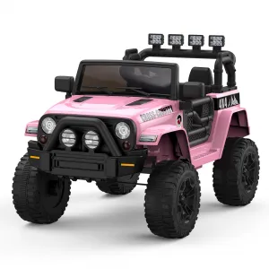Ride - P Series: 12V Kids Ride On Truck Car w/Parent Remote Control, Spring Suspension, Led Lights,3 Speed Adjustable, Kids Gift for Boys and Girls - Pink