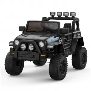 Ride - P Series: 12V Kids Ride On Truck Car w/Parent Remote Control, Spring Suspension, Led Lights,3 Speed Adjustable, Kids Gift for Boys and Girls - Black