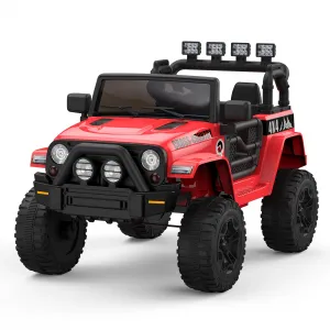 Ride - P Series: 12V Kids Ride On Truck Car w/Parent Remote Control, Spring Suspension, Led Lights,3 Speed Adjustable, Kids Gift for Boys and Girls - Red