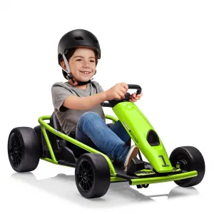 Ride G Series 24V Go Kart for Kids 8-12, 300W*2 Motors, 9Ah Battery, 8MPH Speed, Music, Horn, 175lbs Max Load - Green