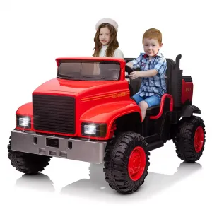 Ride - P Series: 24V Ride On Truck with Remote Control Electric UTV Vehicles with Dump Bed, 4WD Power 4x200W Motors,4xSpring Suspension, 3 Speeds, 2 Seater Kids Ride On Toys Best Gifts for Kids - Red
