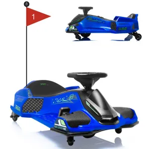 Ride - P Series: 12V Kids Drift Car: 45W Motor, 5 MPH, Music, LED, USB, Low-Power Alarm, 110lb Max - Blue