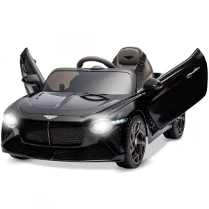 Kids Ride On Car, Licensed Bentley Bacalar 12V Electric Vehicles w/Parent Remote Control, Scissor Door, Suspension, 3 Speeds, LED Lights, Horn, Battery Powered Ride on Toy for Boys Girls - Black