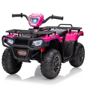 Ride - P Series: 12V Ride on ATV for Kids, Electric Vehicle for Toddlers,High/Low 2.2mph Safety Speed for Child, Forward/Backward,LED Light, Music,USB for Boys Girls Gift- Pink