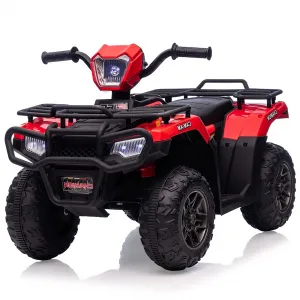 Ride - P Series: 12V Ride on Quad ATV for Kids, Electric Vehicle for Toddlers, High/Low 2.2mph Safety Speed for Child, Forward/Backward,LED Light, Music,USB for Boys Girls Gift- Red