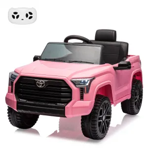 Ride - P Series: 12V Ride on Car For Kids Age 3+ , Licensed Toyota, with Remote Control, MP3, LED Lights, Suspension System, Double Doors, Safety Belt, Ride On Toys for Boys Girls - Pink