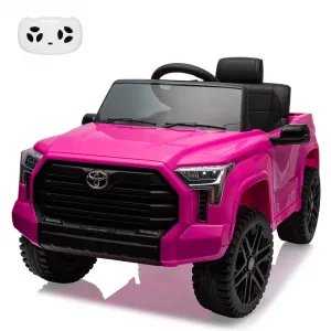 Ride - P Series: 12V Ride on Car For Kids Age 3+ , Licensed Toyota, with Remote Control, MP3, LED Lights, Suspension System, Double Doors, Safety Belt, Ride On Toys for Boys Girls - Rose