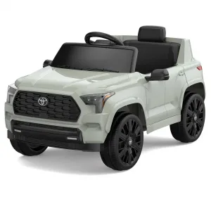 Ride on Truck Car, 12V Licensed Toyota Electric Cars for Kids, Ride on Toys with Remote Control, Spring Suspension, LED Lights, Bluetooth, 3 Speeds - Green