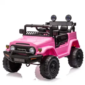 Ride - P Series: 12V Ride on Car for Kids, Licensed Toyota Ride on Truck, Battery Powered Electric Kids Car with Remote Control, Music, LED Lights, Suspension System, Double Doors, Safety Belt,Ride On Toy - Pink