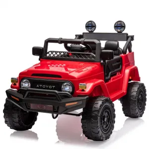Ride - P Series: 12V Ride on Car for Kids, Licensed Toyota Ride on Truck, Battery Powered Electric Kids Car with Remote Control, Music, LED Lights, Suspension System, Double Doors, Safety Belt,Ride On Toy - Red