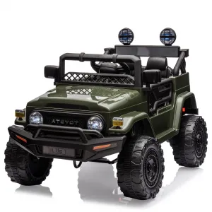 Ride - P Series: 12V Ride on Car for Kids, Licensed Toyota Ride on Truck, Battery Powered Electric Kids Car with Remote Control, Music, LED Lights, Suspension System, Double Doors, Safety Belt,Ride On Toy - Green