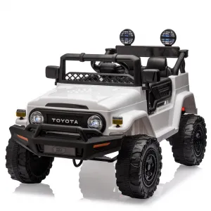 Ride - P Series: 12V Ride on Car for Kids, Licensed Toyota Ride on Truck, Battery Powered Electric Kids Car with Remote Control, Music, LED Lights, Suspension System, Double Doors, Safety Belt,Ride On Toy - White