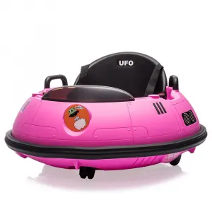 Ride B Series 12V Electric Ride on Bumper Car for Toddlers, Kids Bumper Car with Remote Control, LED Lights & 360 Degree Spin, Indoor and Outdoor for 18+ Months Kids - Pink