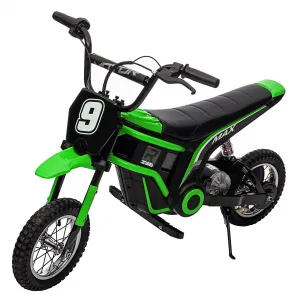 Ride - T Series: 24V-10A 350W Ride On Electric Dirt Bike For Kids Ages 13+, 14.29MPH, 3-Speed - Green-9