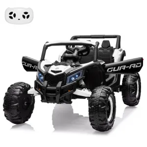 Ride - P Series: 24V Ride-On UTV, 200W Motor, Remote Control, Spring Suspension, Music, LED Lights, Electric Car for Boys Girls, Outdoor Adventure Toy White