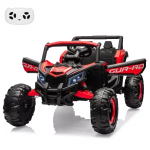 Ride - P Series: 24V Ride-On UTV: Remote Control, 200W Motor, Spring Suspension, Music, LED Lights, for Boys & Girls - Red