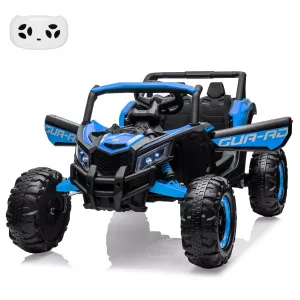 Ride - P Series: 24V Ride-On UTV: Remote Control, 200W Motor, Spring Suspension, Music, LED Lights, for Boys & Girls - Blue