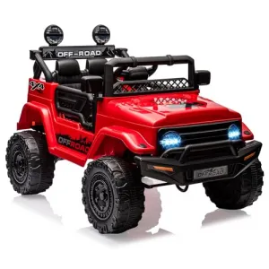 Ride - P Series: 12V Power Wheel Electric Car for Kids, Ride on Toys with Led Lights Bluetooth, 3 Speeds, Spring Suspension - Red