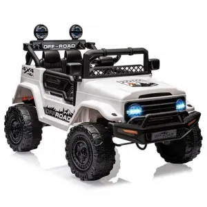 Ride - P Series: 12V Power Wheel Electric Car for Kids, Ride on Toys with Led Lights Bluetooth, 3 Speeds, Spring Suspension - White