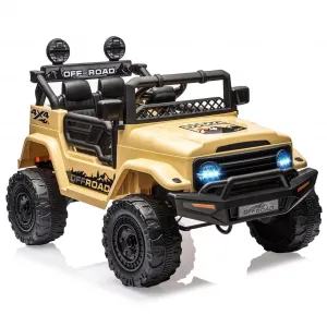 Ride - P Series: 12V Power Wheel Electric Car for Kids, Ride on Toys with Led Lights Bluetooth, 3 Speeds, Spring Suspension - Yellow