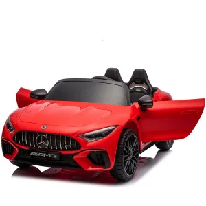 12V Mercedes-Benz SL63 Ride-On Car: Remote Control, 2x35W Motors, 3-8 MPH, LED Lights, MP3, USB, Bluetooth, for Ages 3-7 - Red