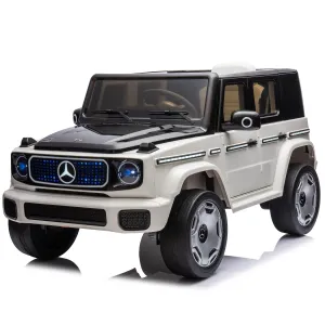 12V Licensed Mercedes-Benz EQG Kids Ride On, LED, Music - White