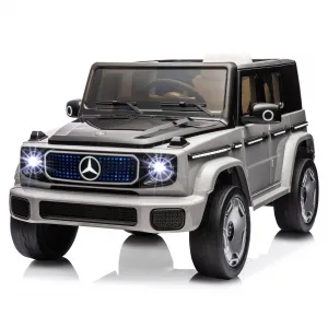 12V Licensed Mercedes-Benz EQG Kids Ride On, LED, Music - Grey