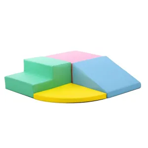 Foam Climbing Blocks for Toddlers and Preschoolers - Soft Climbing Indoor Set - Active Play Set for Climbing, Crawling, and Sliding, 4PCS