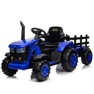 Ride - P Series: 12V Remote Control Tractor for Kids with 7-LED & Safety Belt - Blue