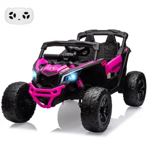 Ride - P Series: 12V Can-Am Ride-On UTV: Remote Control, Large Seat, Music, LED Lights, Spring Suspension, for Boys & Girls - Rose