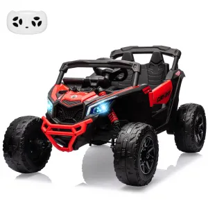 Ride - P Series: 12V Can-Am Ride-On UTV: Remote Control, Large Seat, Music, LED Lights, Spring Suspension, for Boys & Girls - Red