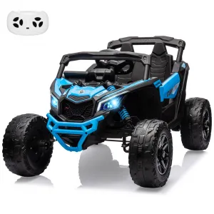 Ride - P Series: 12V Can-Am Ride-On UTV: Remote Control, Large Seat, Music, LED Lights, Spring Suspension, for Boys & Girls - Blue