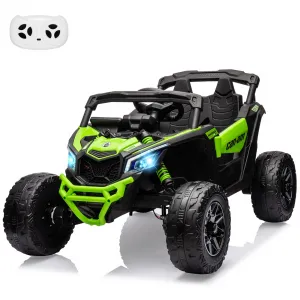 Ride - P Series: 12V Can-Am Ride-On UTV: Remote Control, Large Seat, Music, LED Lights, Spring Suspension, for Boys & Girls - Green