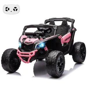 Ride - P Series: 12V Can-Am Ride-On UTV: Remote Control, Large Seat, Music, LED Lights, Spring Suspension, for Boys & Girls - Pink