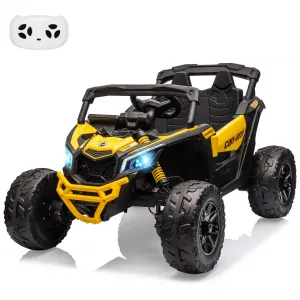 Ride - P Series: 12V Can-Am Ride-On UTV: Remote Control, Large Seat, Music, LED Lights, Spring Suspension, for Boys & Girls - Yellow