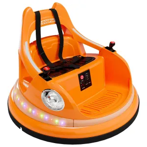 Ride - P Series: 12V Ride on Toddler Bumping Car W/Remote Control, LED Lights & 360 Degree Spin, ASTM Certified - Orange