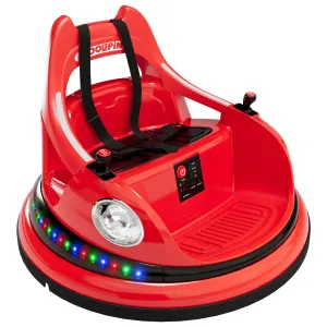 Ride - P Series: 12V Ride on Toddler Bumping Car W/Remote Control, LED Lights & 360 Degree Spin, ASTM Certified - Red