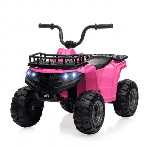 Ride - P Series: 12V Kids Ride On Electric ATV, Ride Car Toy with Bluetooth Audio,High/Low Speed, LED Headlights, Battery Indicator & Radio Orange - Pink