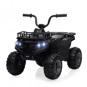 Ride - P Series: 12V Kids Ride On Electric Quad ATV, Ride Car Toy with Bluetooth Audio, High/Low Speed, LED Headlights, Battery Indicator & Radio Orange - Black