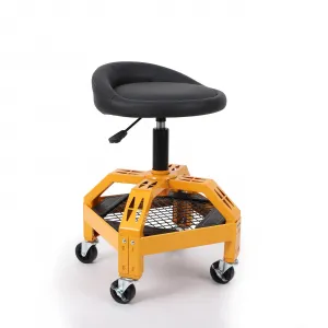300LBS Mobile Rolling Gear Seat - Adjustable Comfort, Smooth Mobility, Spinning Gear Tray, Heavy-Duty Support
