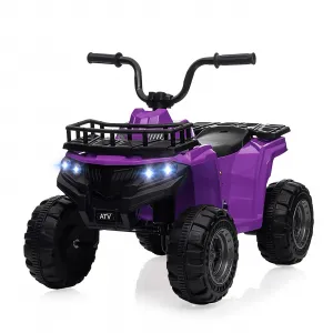 Ride - P Series: 12V Kids Ride On Electric Quad ATV, Ride Car Toy with Bluetooth Audio,High/Low Speed, LED Headlights, Battery Indicator & Radio Orange - Purple