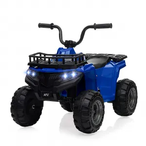 Ride - P Series: 12V Kids Ride On Electric Quad ATV, Ride Car Toy with Bluetooth Audio,High/Low Speed, LED Headlights, Battery Indicator & Radio Orange - Blue