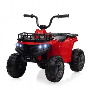 Ride - P Series: 12V Kids Ride On Electric Quad ATV, Ride Car Toy with Bluetooth Audio,High/Low Speed, LED Headlights, Battery Indicator & Radio Orange - Red