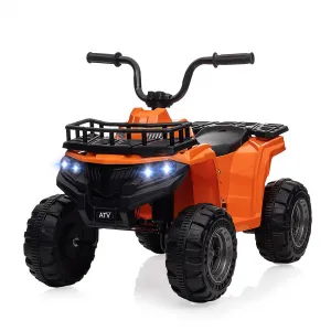 Ride - P Series: 12V Kids Ride-On Quad ATV: Non-Toxic, Bluetooth, LED, 2 Speeds, All-Terrain, Orange
