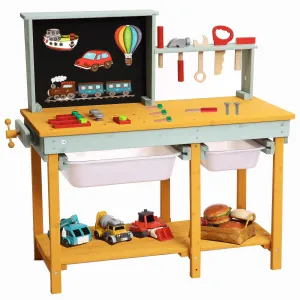 Workbench with drawers, Pretend Play Toys Workbench for Kids,Workshop with Building Tools Sets,Construction Toys Educational Gift for Toddlers Boys & Girls Age 3-5