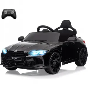 Ride - P Series: 12V Electric Ride On Car for 37-83 Months, w/RC,Licensed by BMW M4,Power Wheels for Boys Girls, with Suspension System,3 Speeds, Bluetooth, MP3, Double Door, LED Light - Black