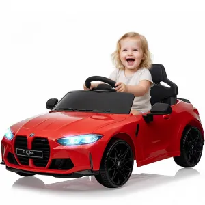 Ride - P Series: 12V Electric Ride On Car for 37-83 Months, w/RC,Licensed by BMW M4,Power Wheels for Boys Girls, with Suspension System,3 Speeds, Bluetooth, MP3, Double Door, LED Light - Red