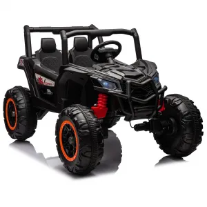 Ride - P Series: 2 Seater Ride on Car,12V Battery Powered Off-Road UTV Toy,Electric Car with Remote Control,Metal Frame,EVA Wheels,LED,Spring Suspension for 3-8 Boys&Girls - Black