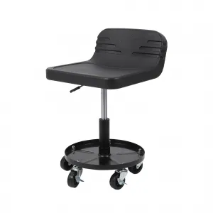 300-Pound Capacity Telescoping Tractor Seat With Parts Tray Adjustable Height Steel Tool Tray Premium Comfort