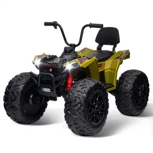 Ride - P Series: 24V Kids ATV, Ride on Car 4WD Quad Electric Vehicle, 4x80W Powerful Engine, with 7AHx2 Large Battery, Accelerator Handle, EVA Tire, Full Metal Suspension, LED Light, Bluetooth&Music - Green
